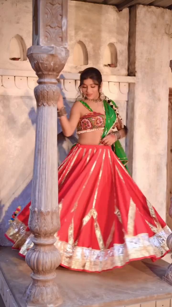 Pink Cotton Lehenga Set