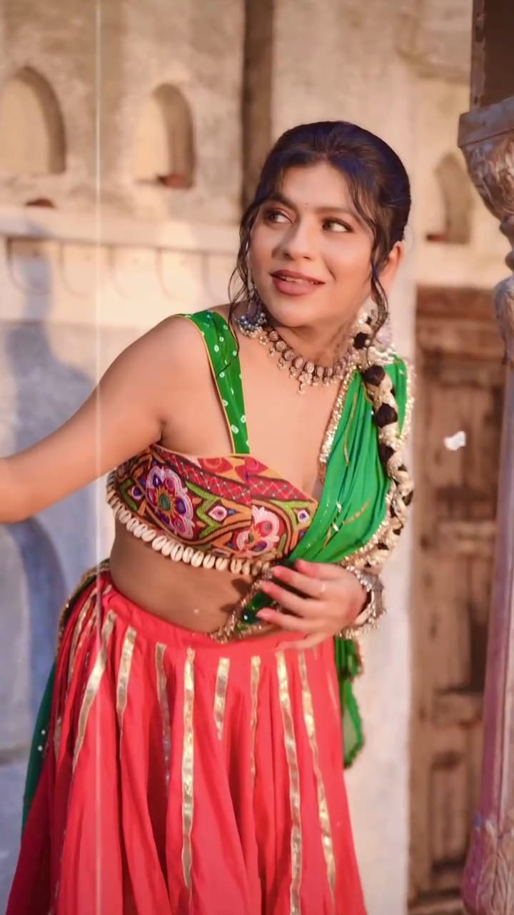 Pink Cotton Lehenga Set