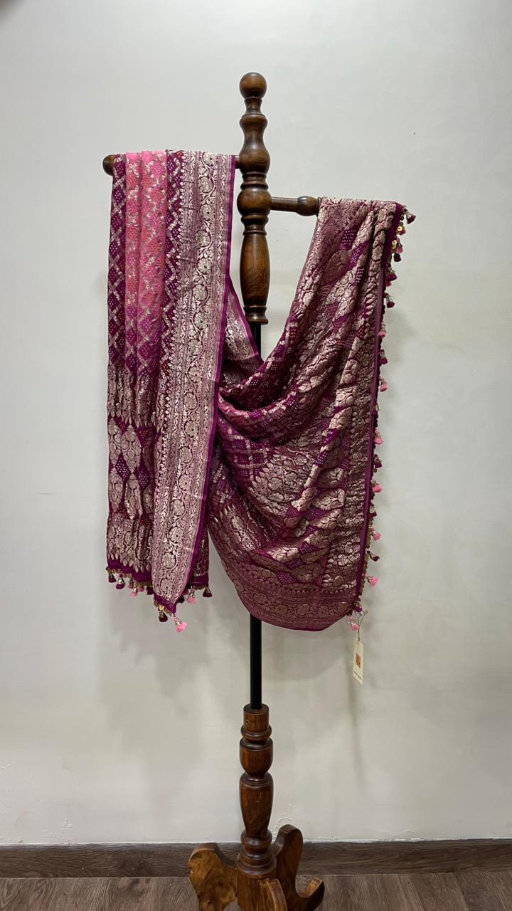 Ombre Banarasi Bandhani Dupatta - Anjanase