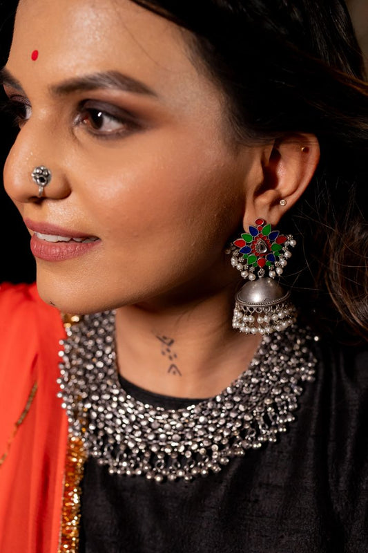 Black Multimirror Lehenga Set - Anjanase