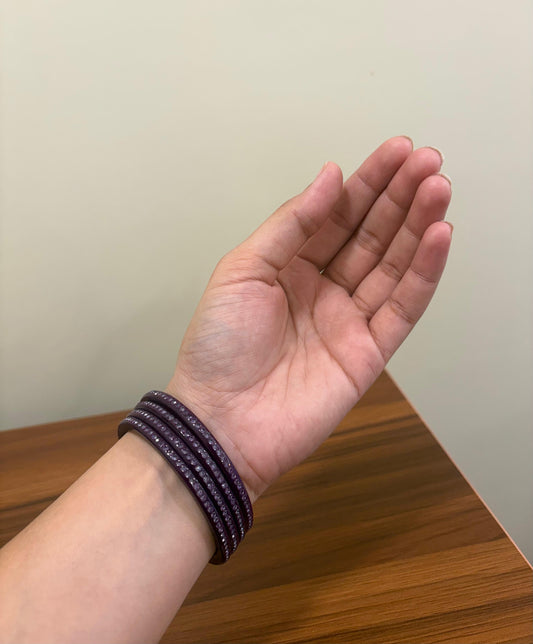 Deep Purple Diamond Bangles ( Set of 4 )