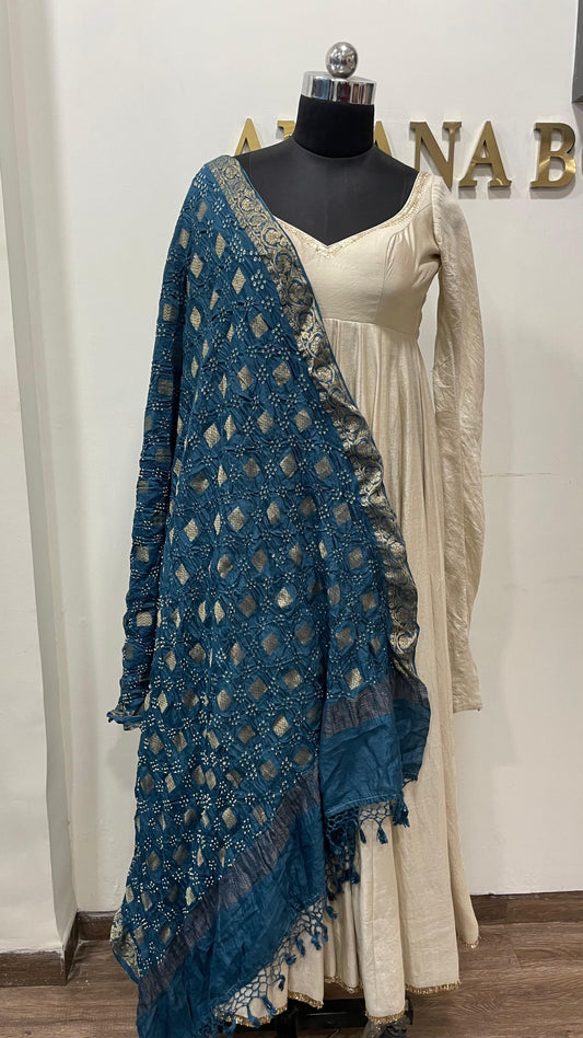 Teal Muga Dupatta