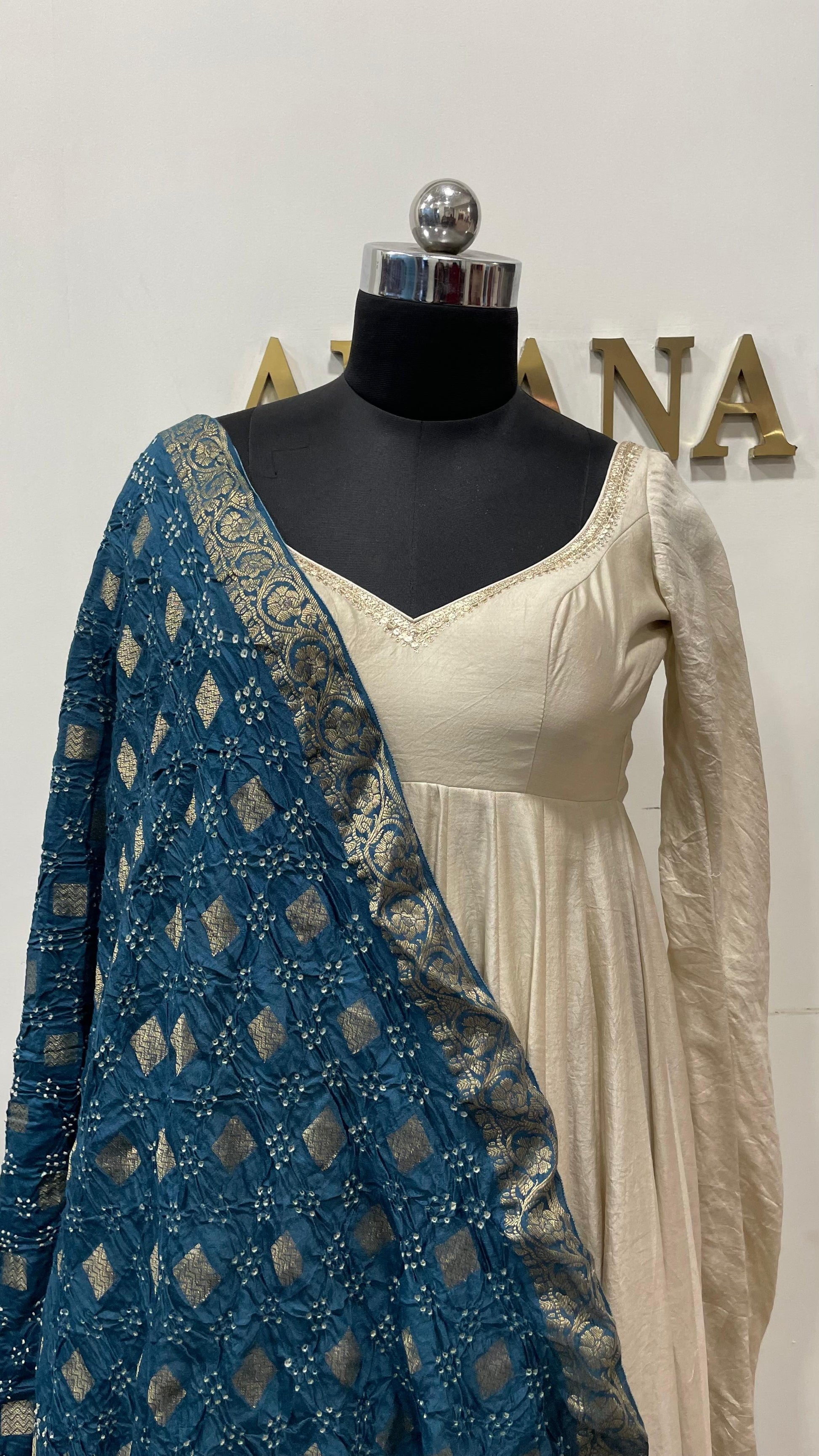 Teal Muga Dupatta