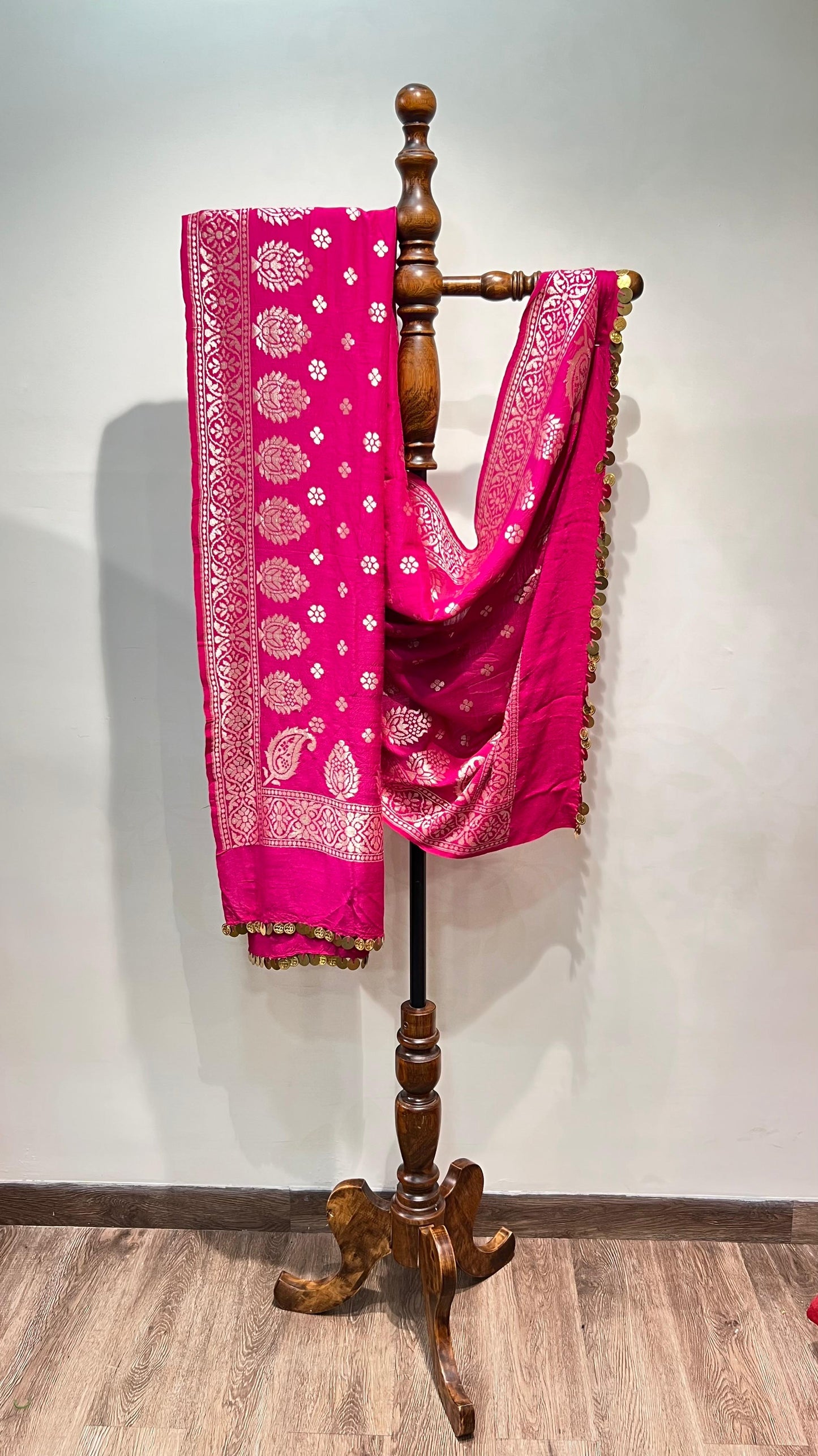 Pink Muga Print Dupatta