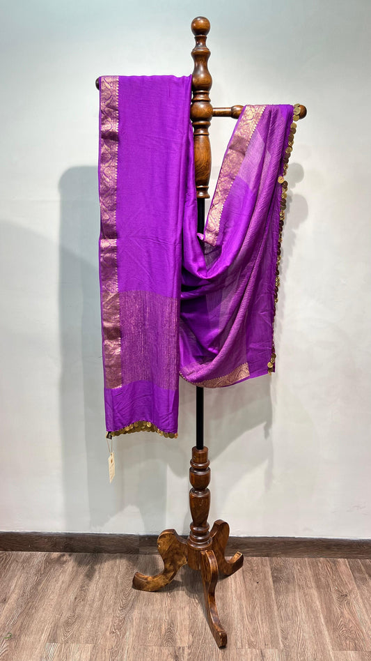 Purple Muga Dupatta