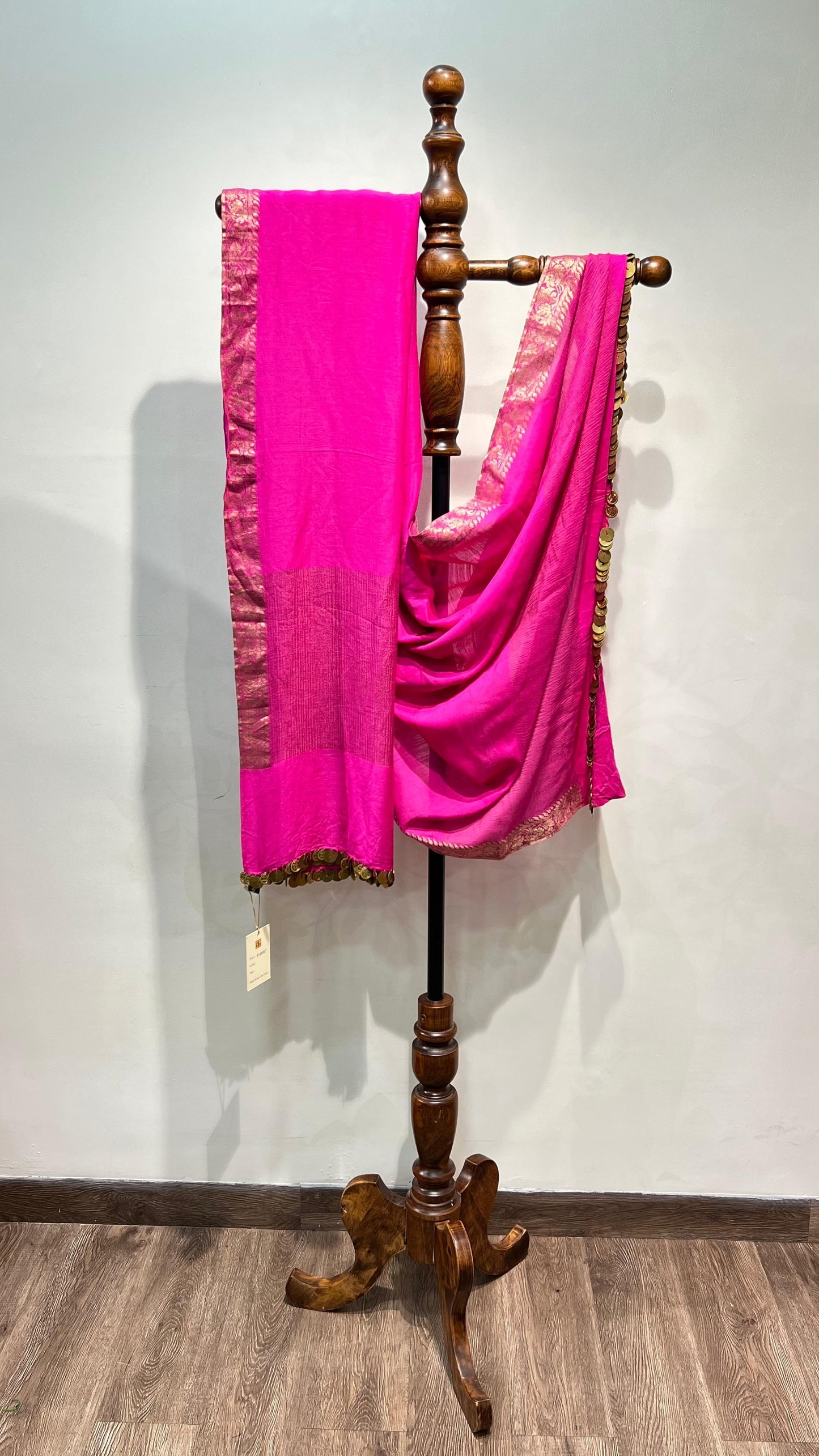 Pink Muga Dupatta