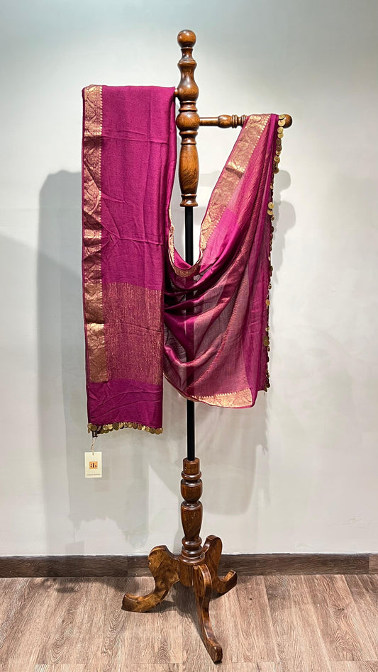 Purple Muga Dupatta