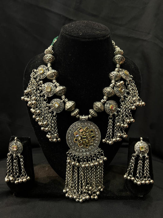 Heavy Oxidised Necklace Set