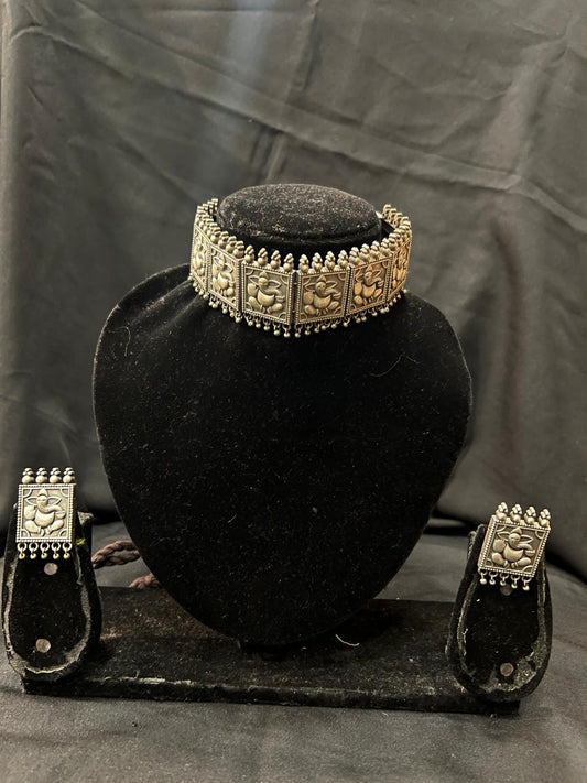 Oxidised Choker Set