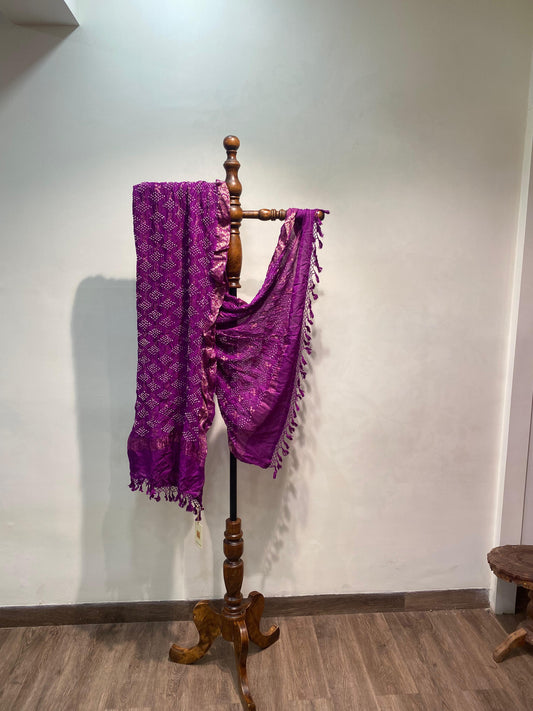 Purple Muga Dupatta