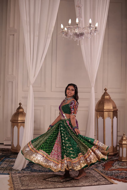 Green Multikali Skirt