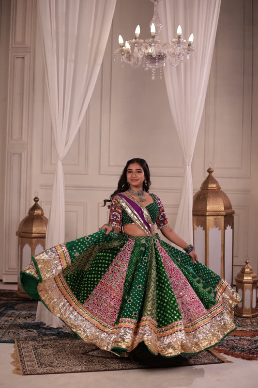 Green Multikali Skirt