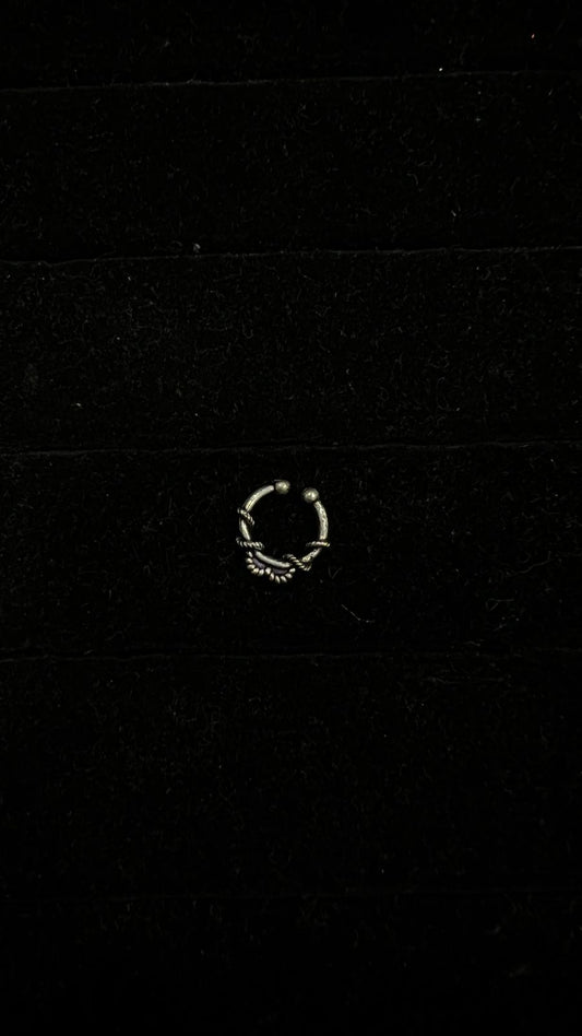 Oxidised Nose Pin - Anjanase