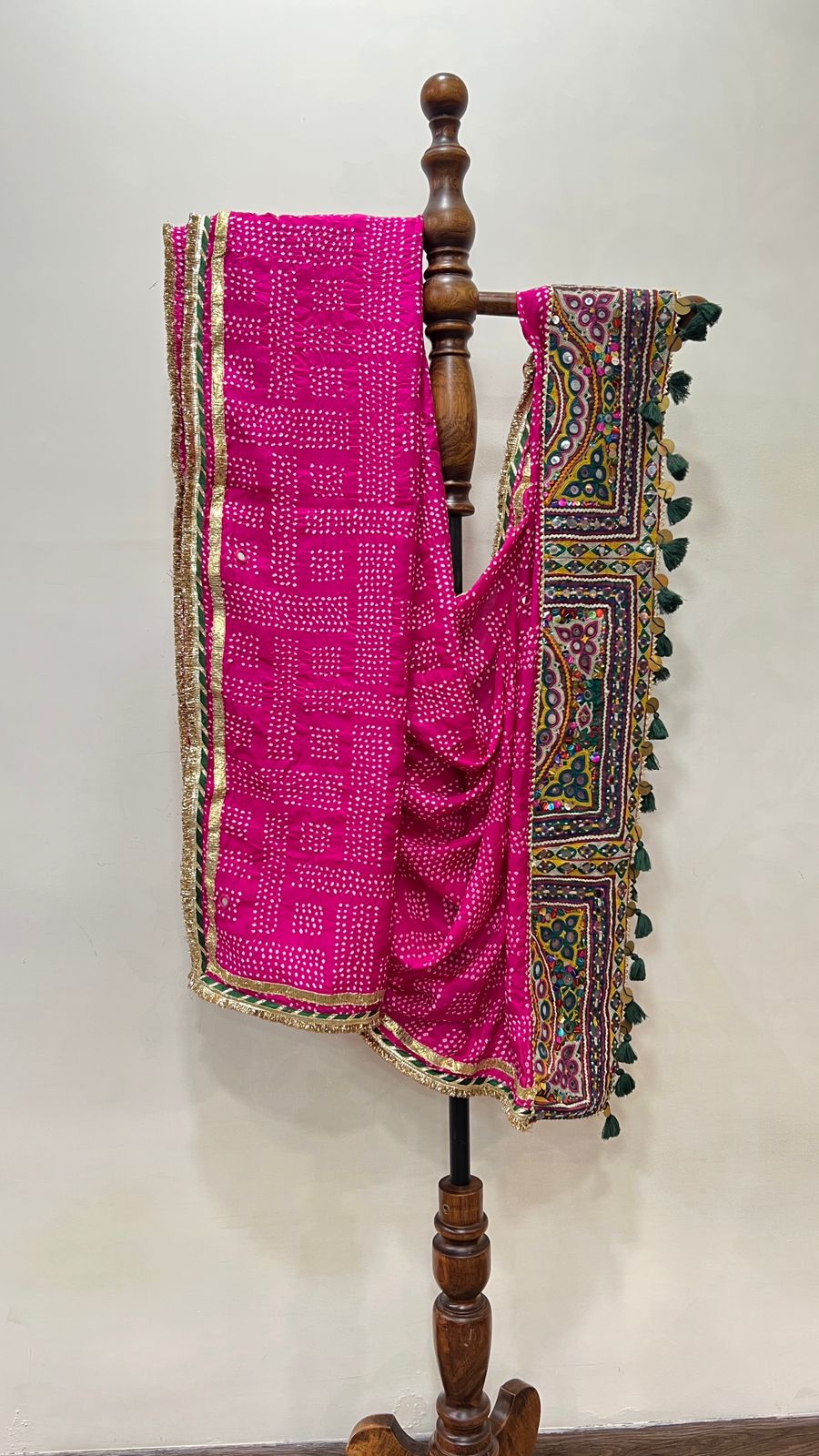 Bandhani With Patchwork Dupatta