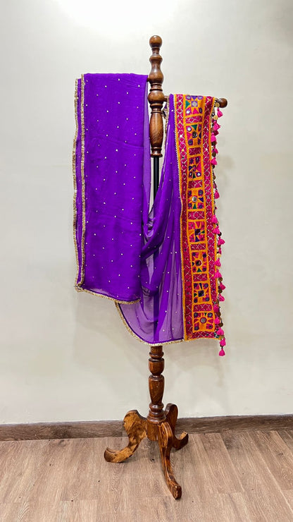 Chiffon With Patchwork Dupatta