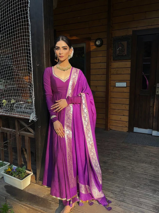 Atisha Singh Anarkali set - Anjanase