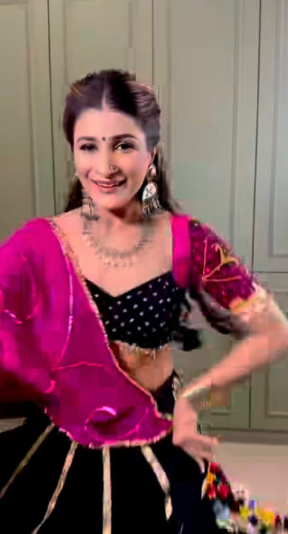 Virali Black Lehenga set