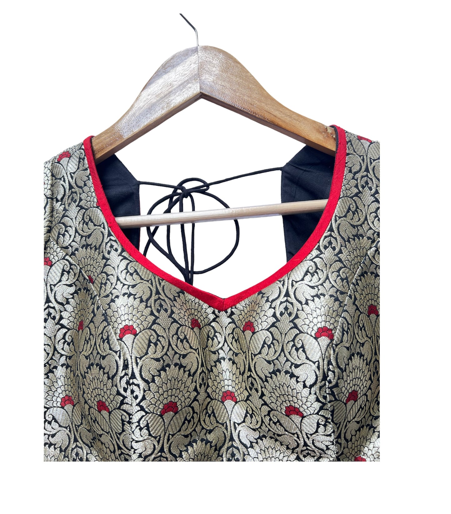 Black kinkhab blouse - Anjanase
