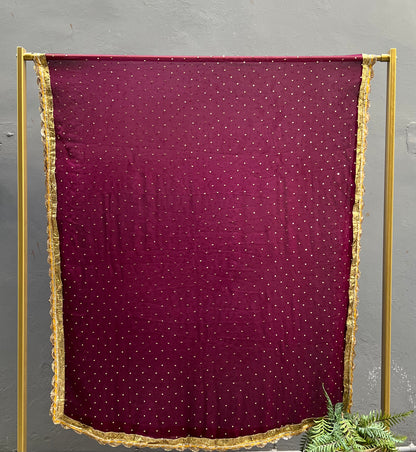 Wine Chiffon Dupatta - Anjanase