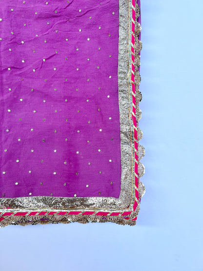 Pink Chiffon Dupatta - Anjanase