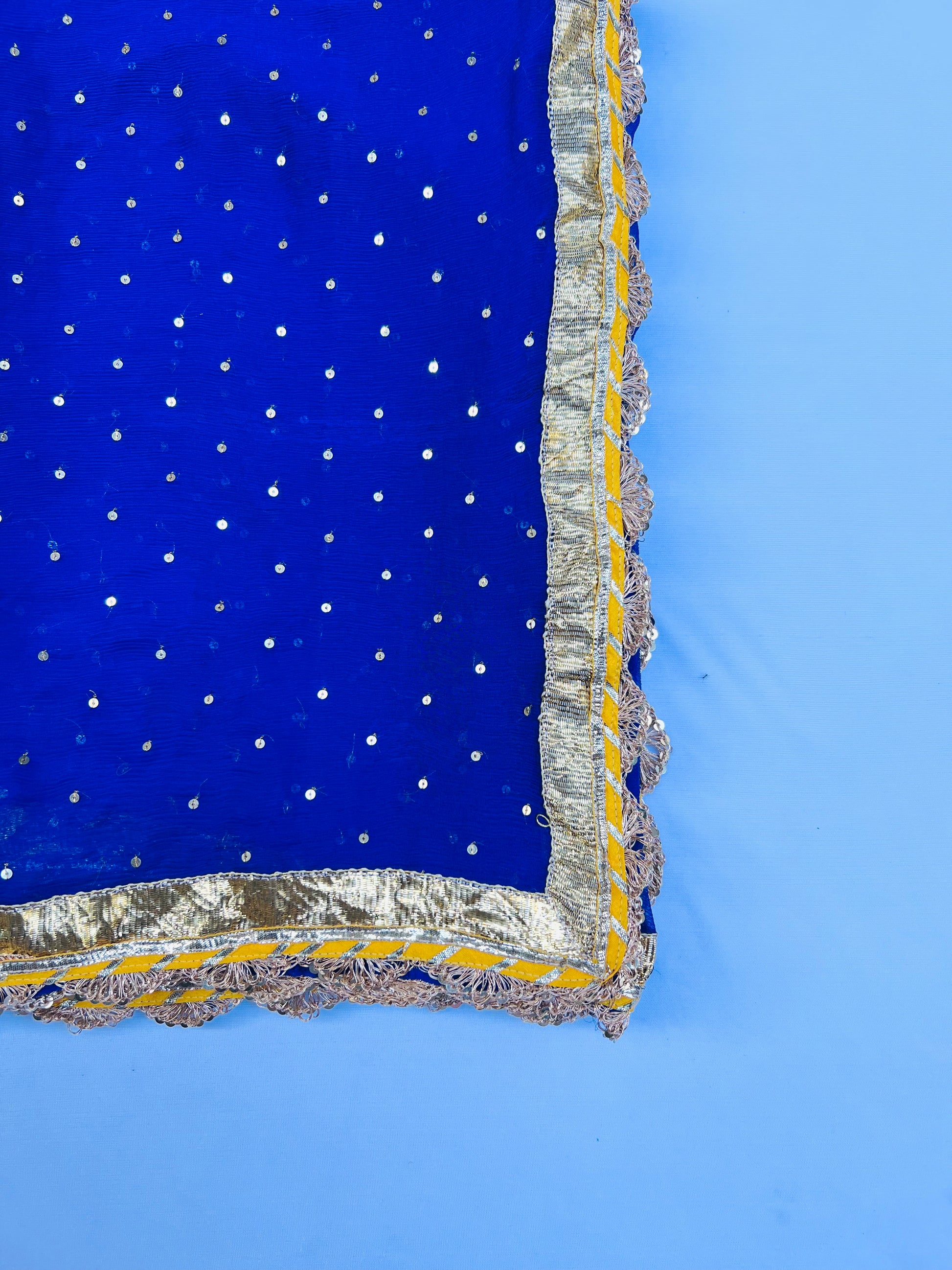 Royal Blue Chiffon Dupatta - Anjanase