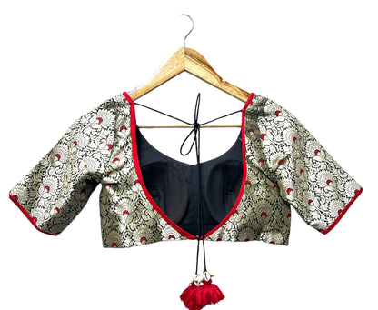 Black kinkhab blouse - Anjanase