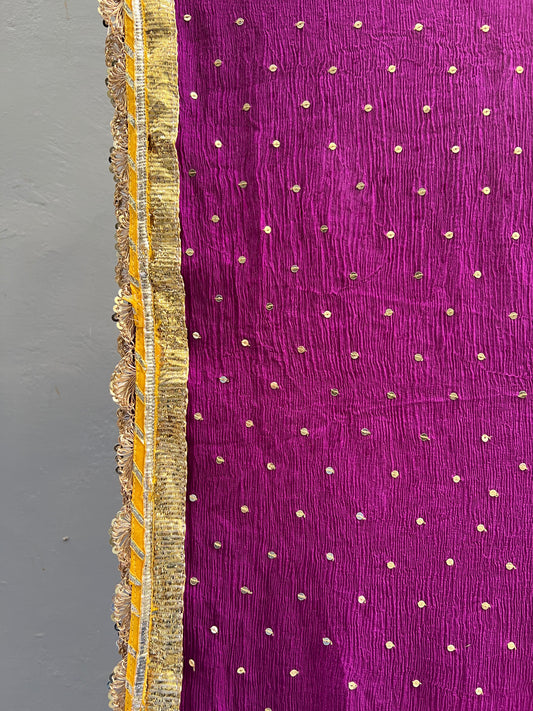 Purple chiffon Dupatta - Anjanase