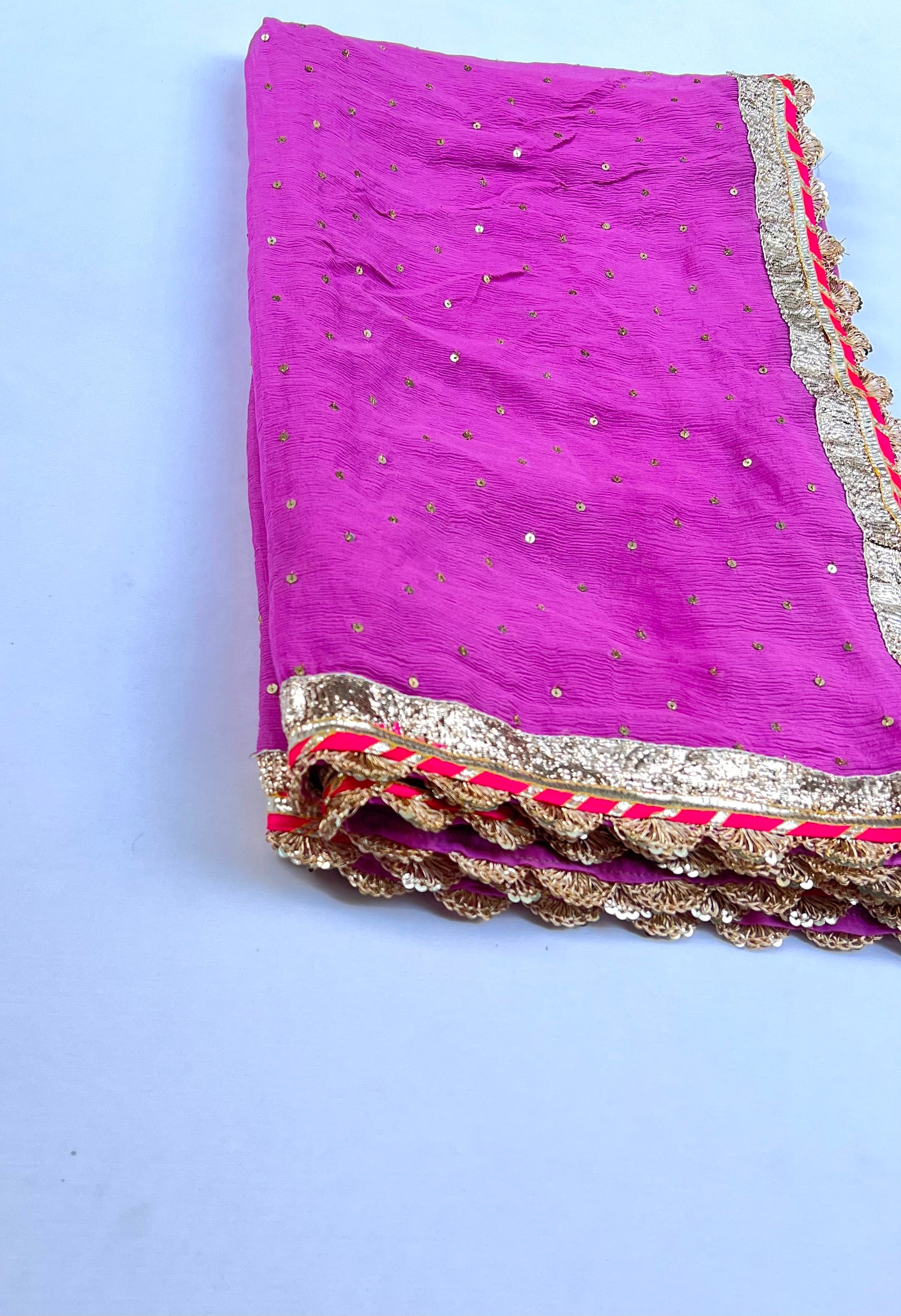Pink Chiffon Dupatta - Anjanase
