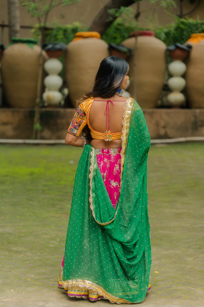Green Chiffon Dupatta - Anjanase