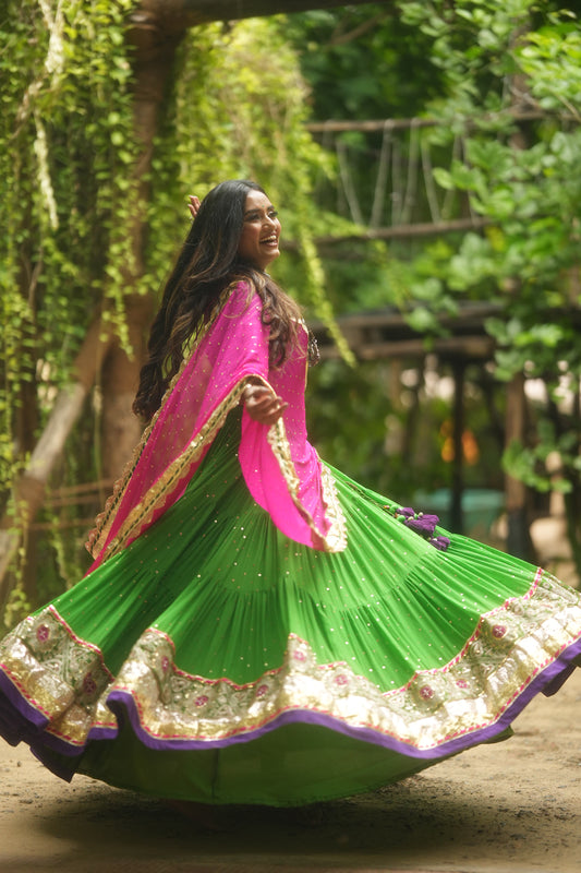 Pink Chiffon Dupatta - Anjanase