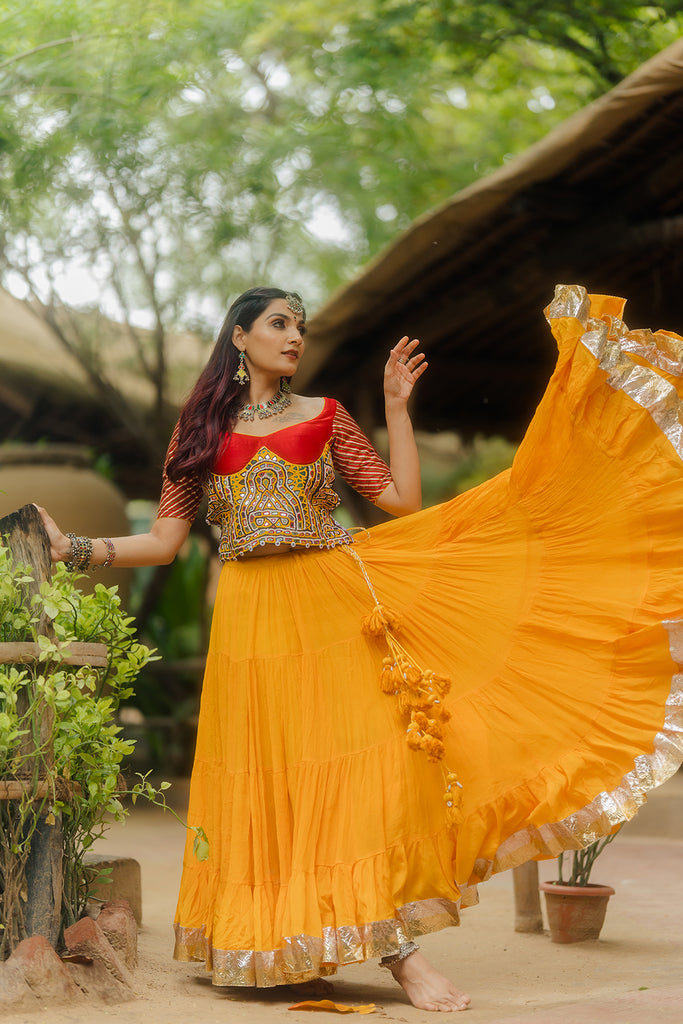 Yellow Flared Skirt - Anjanase