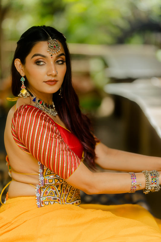 Red Kapra Blouse - Anjanase