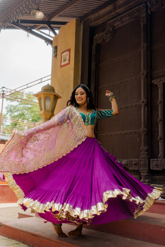 Purple Flared skirt - Anjanase