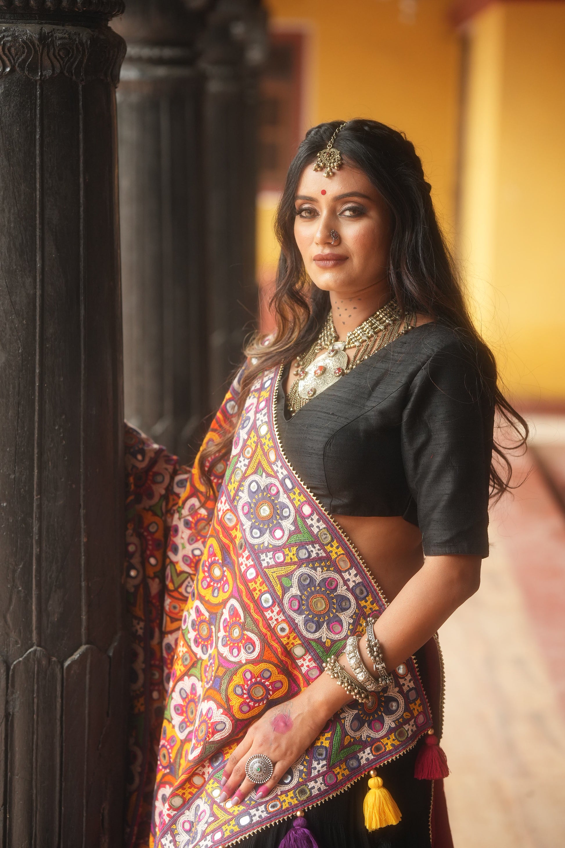 Black Plain Blouse - Anjanase