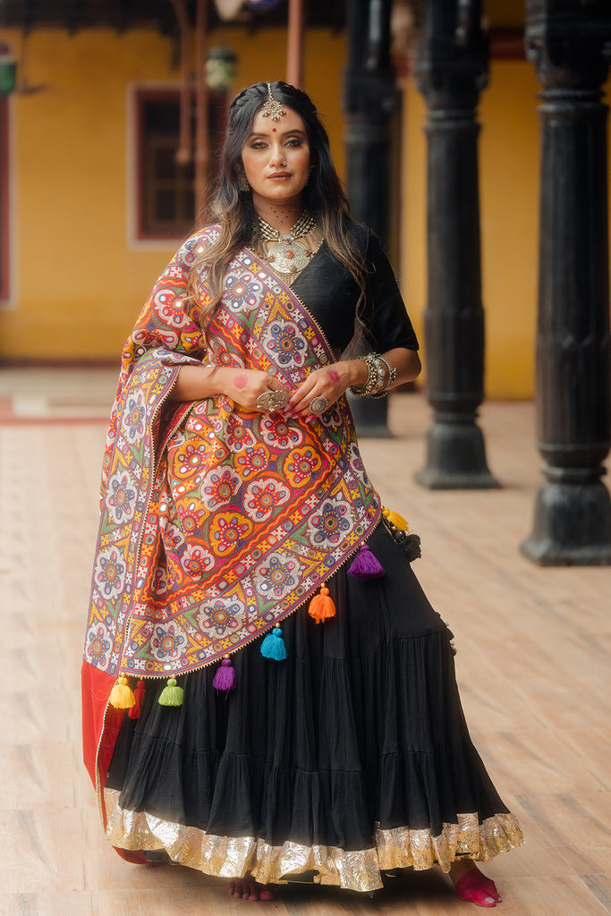 Black Kutchi Lehenga Set - Anjanase