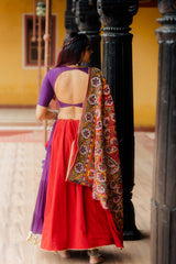 Purple Kutchi Lehenga Set - Anjanase