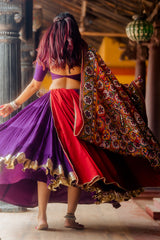Purple Kutchi Lehenga Set - Anjanase