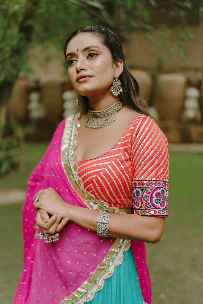 Orange Patch Blouse - Anjanase