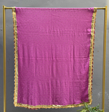 Pink Chiffon dupatta - Anjanase