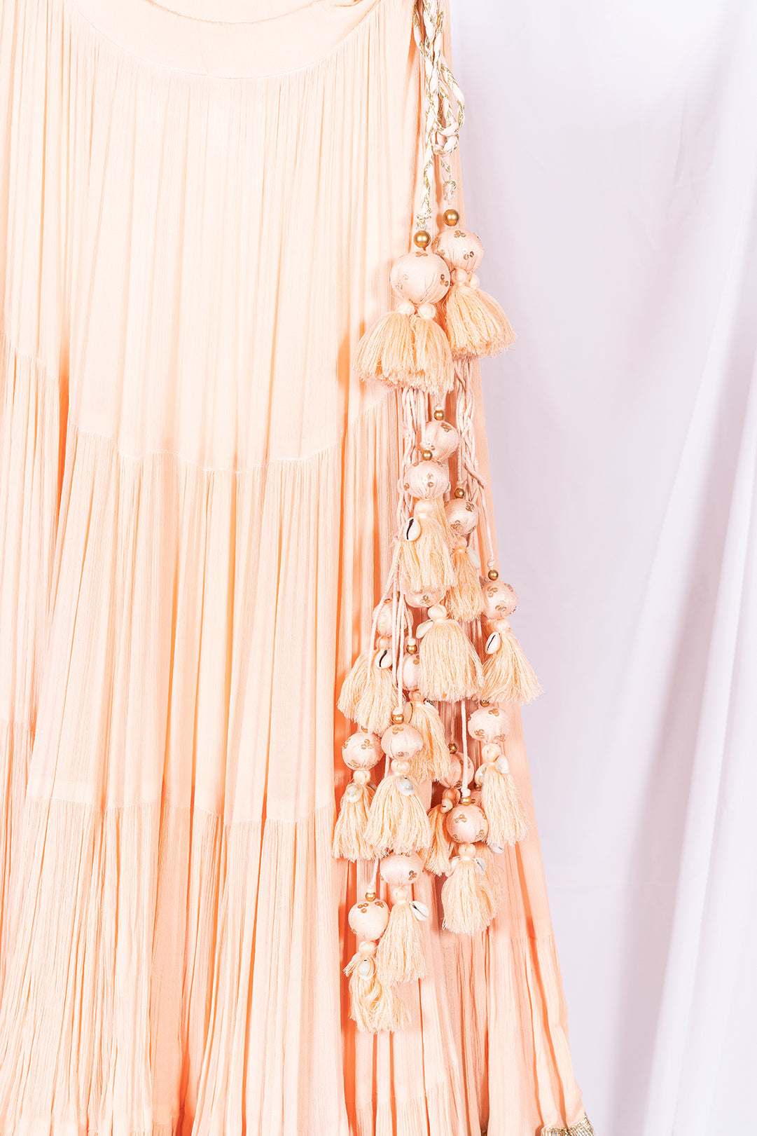 Pastel Peach Flared Skirt - Anjanase