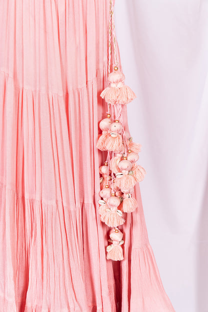 Soft Pink Flared Skirt - Anjanase