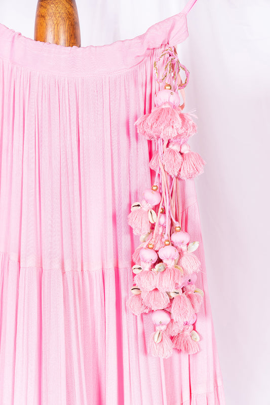 Pink Flared Skirt - Anjanase